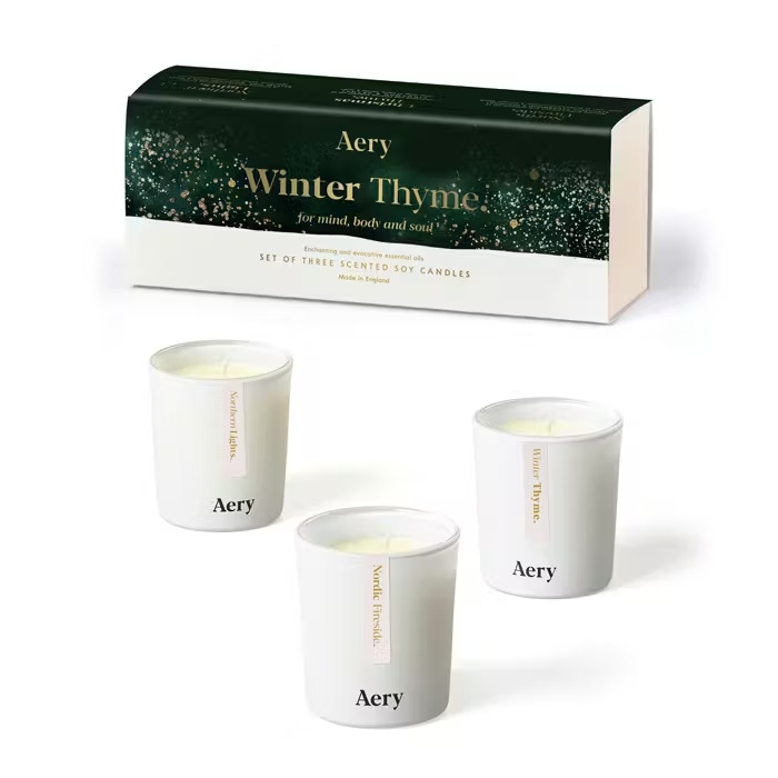 AeryWinter ThymeVotive Set of 3 Candle Gift Set