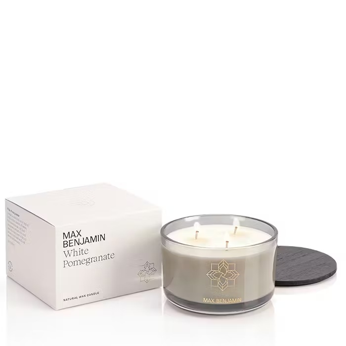 Max BenjaminWhite Pomegranate3-Wick Candle 560g